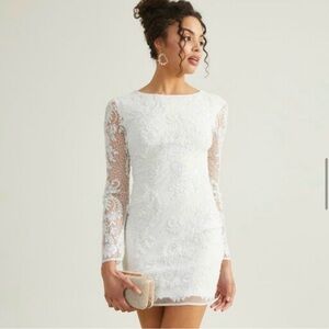 Altar’d State Blake Beaded white mini bridal dress